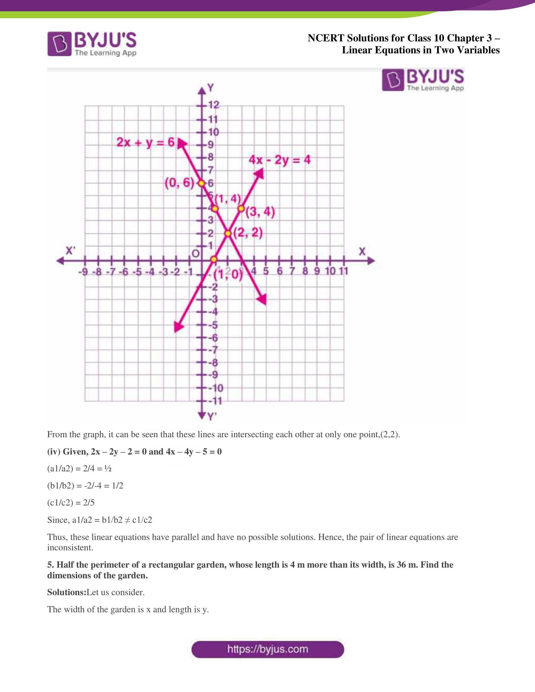 NCERT Solutions for Class 10 Chapter 3 Linear Equations in Two Variables NCERT Solutions for Class 10 Chapter 3 Linear Equations in Two Variables