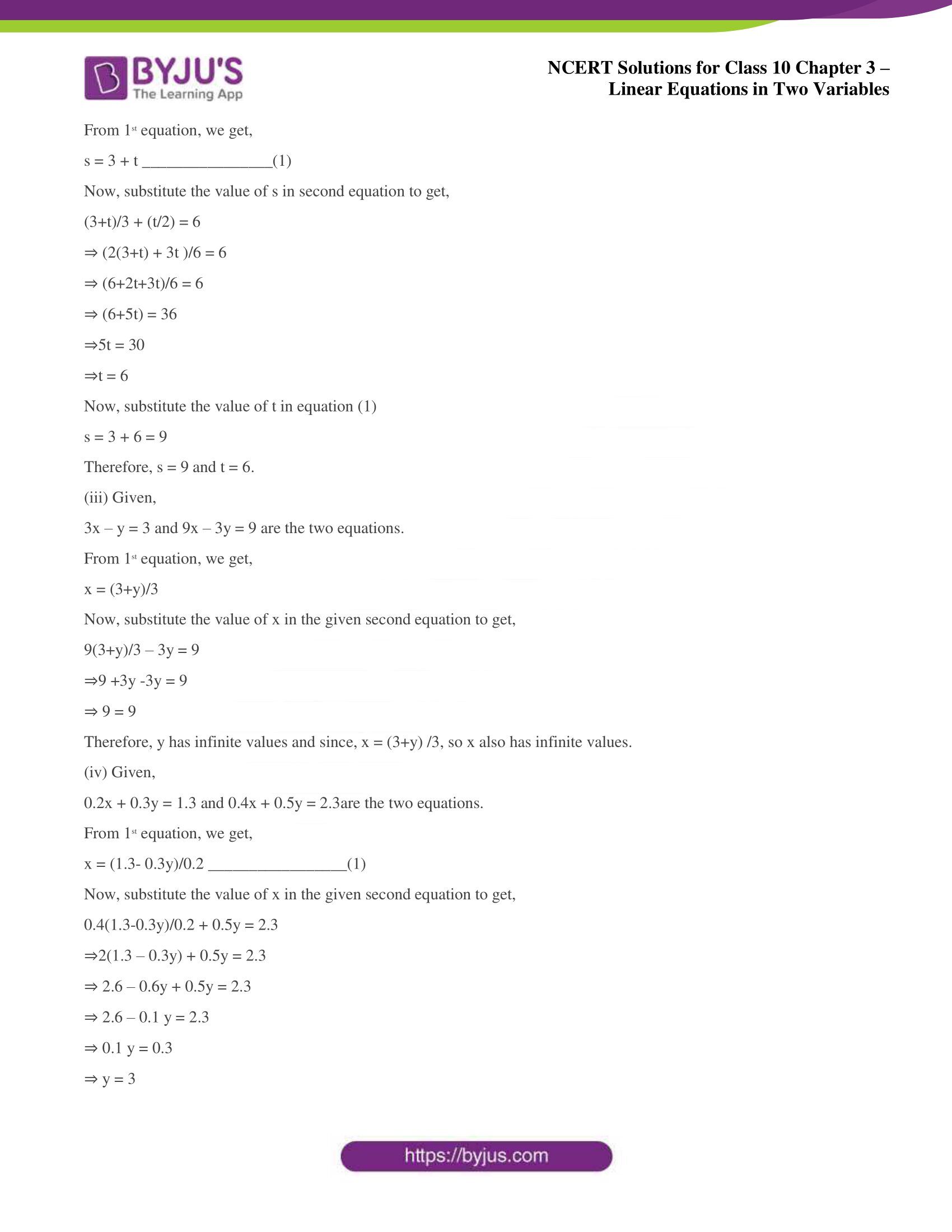 NCERT Solutions for Class 10 Chapter 3 Linear Equations in Two Variables NCERT Solutions for Class 10 Chapter 3 Linear Equations in Two Variables