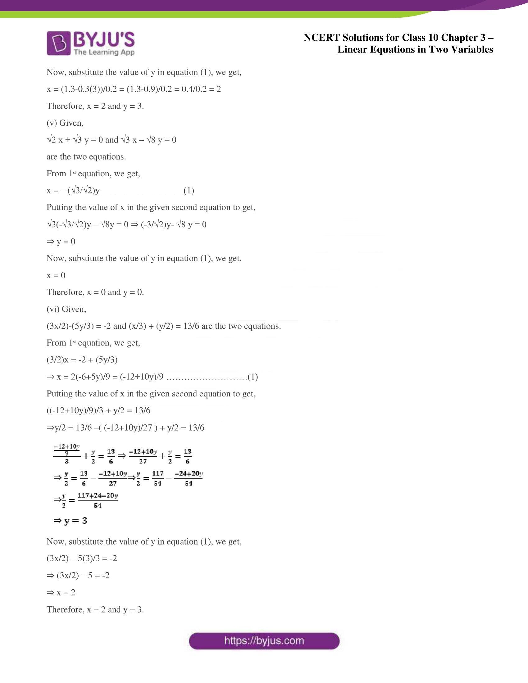 NCERT Solutions for Class 10 Chapter 3 Linear Equations in Two Variables NCERT Solutions for Class 10 Chapter 3 Linear Equations in Two Variables