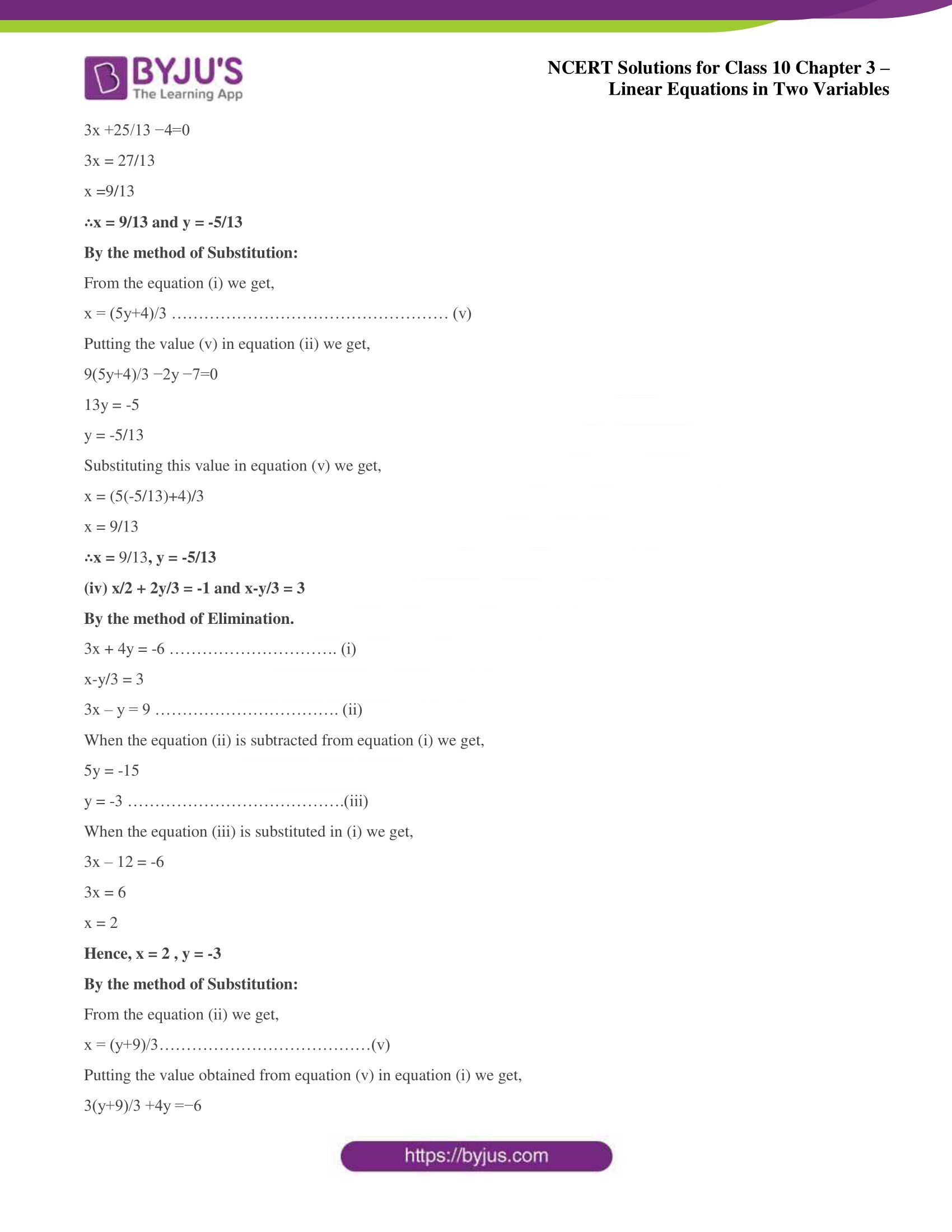 NCERT Solutions for Class 10 Chapter 3 Linear Equations in Two Variables NCERT Solutions for Class 10 Chapter 3 Linear Equations in Two Variables