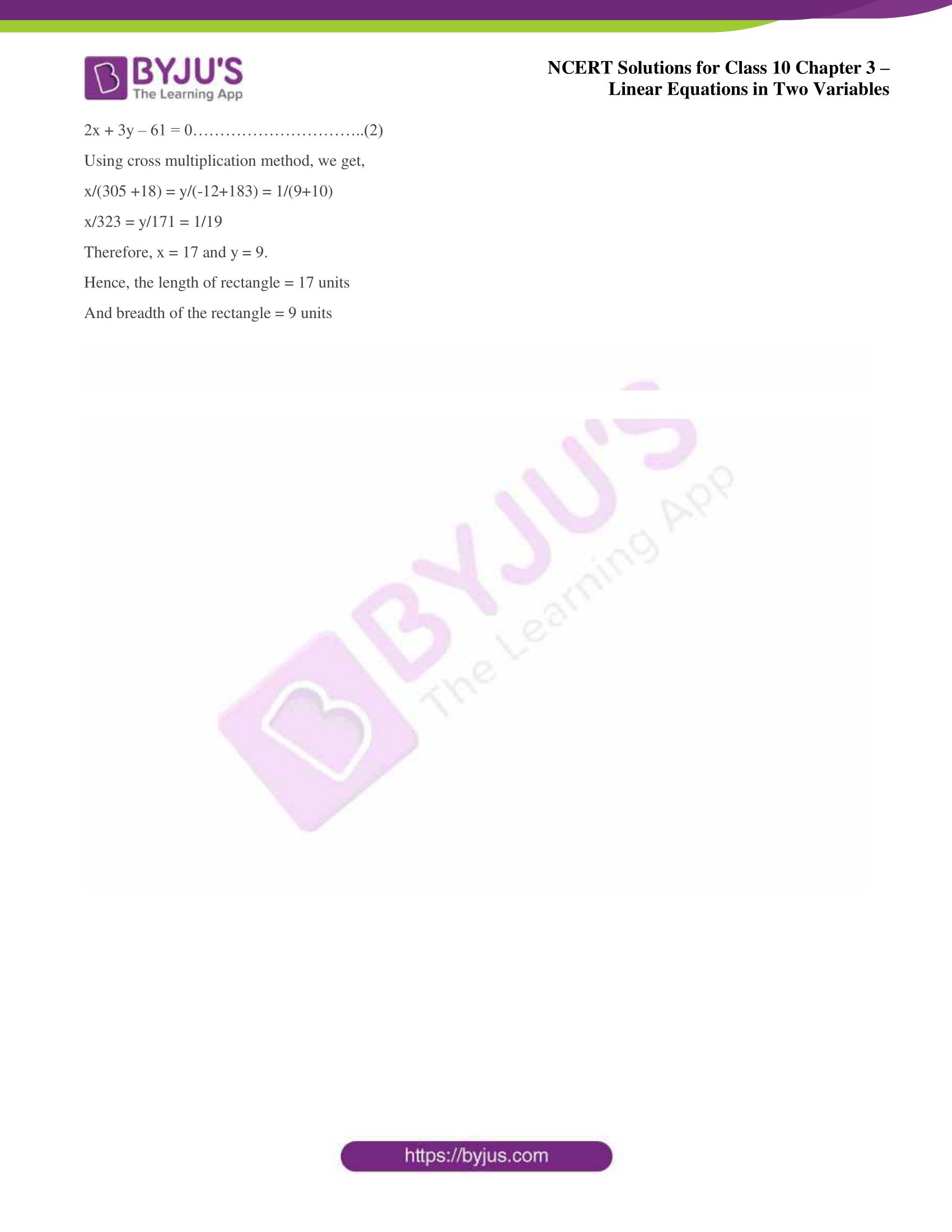 NCERT Solutions for Class 10 Chapter 3 Linear Equations in Two Variables NCERT Solutions for Class 10 Chapter 3 Linear Equations in Two Variables