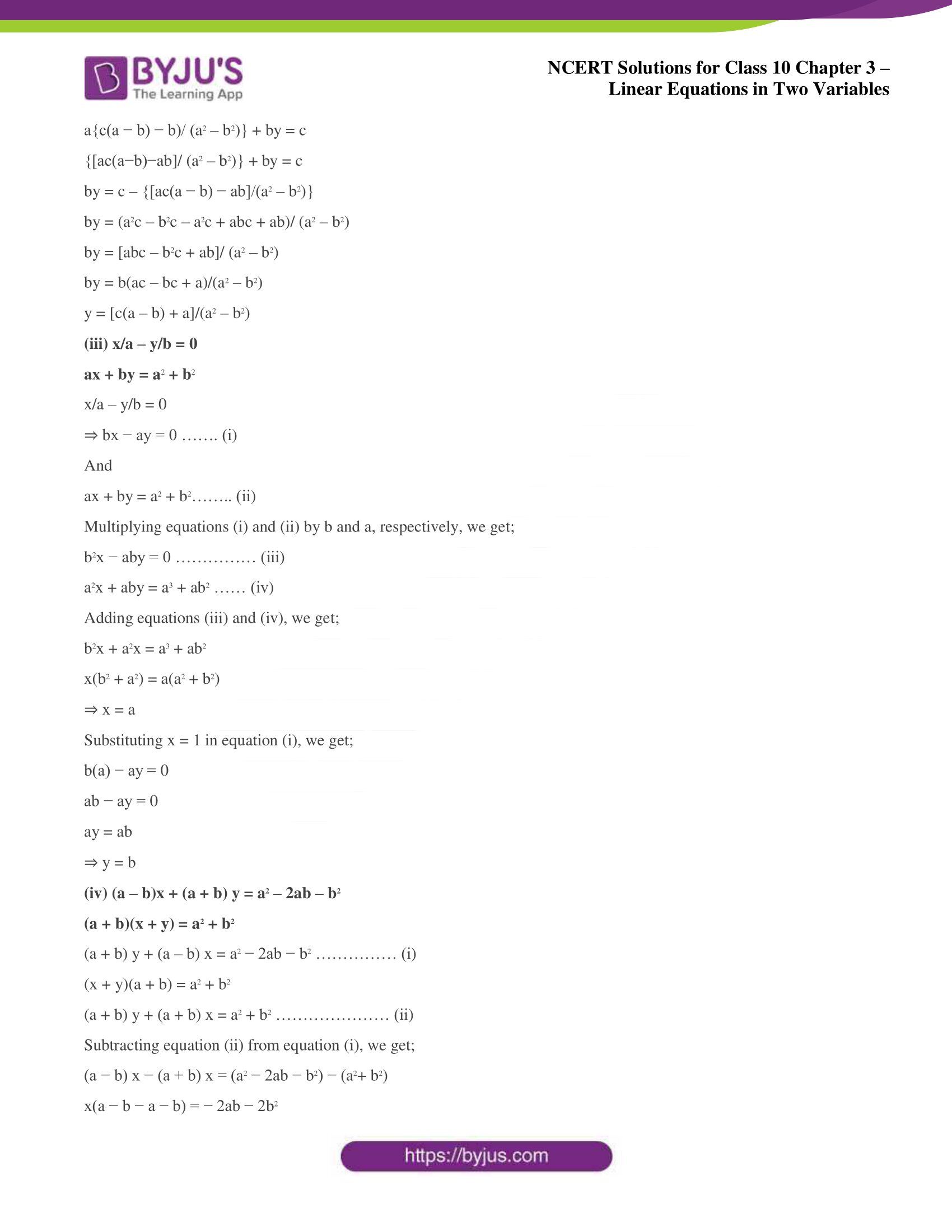 NCERT Solutions for Class 10 Chapter 3 Linear Equations in Two Variables NCERT Solutions for Class 10 Chapter 3 Linear Equations in Two Variables