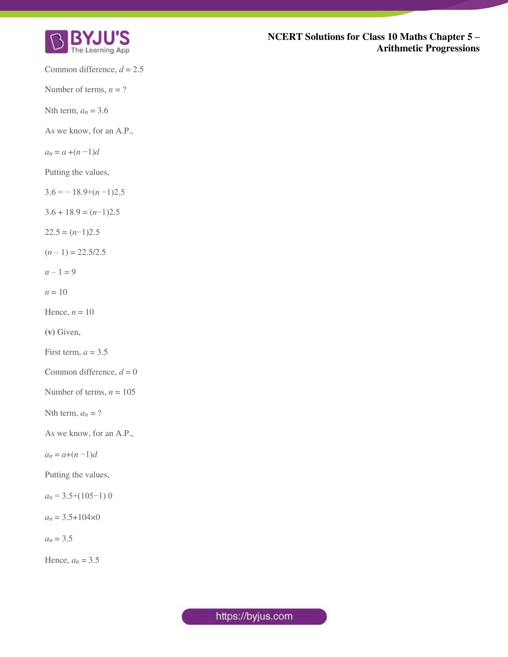 NCERT solutions for Class 10 Maths chapter 5 Arithmetic Progression NCERT solutions for Class 10 Maths chapter 5 Arithmetic Progression